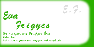 eva frigyes business card